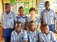 Helen with students